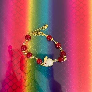 Bracelets with a jade bunny
